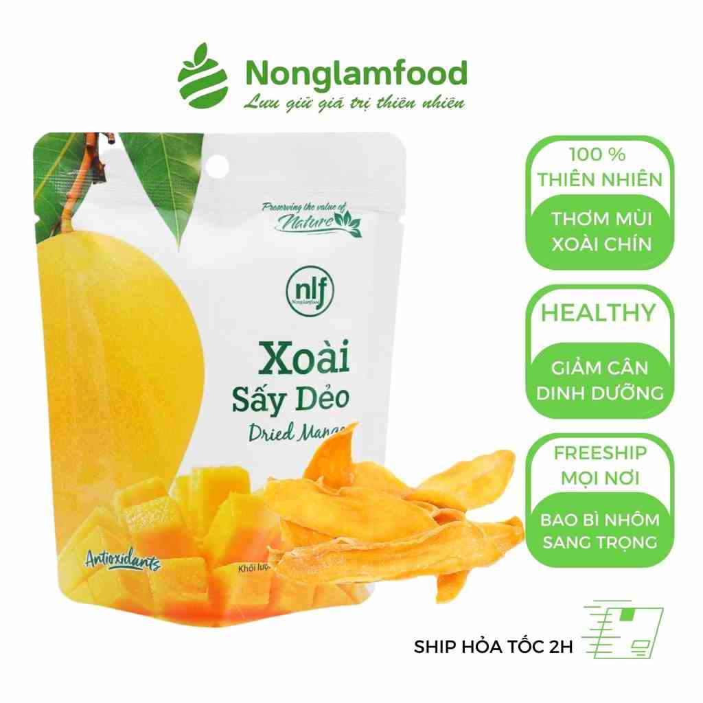 [Mã BMLTB200 giảm đến 100K đơn 499K] Xoài sấy dẻo Nông Lâm Food, ăn vặt healthy giá rẻ, trái cây sấy dẻo thơm ngon