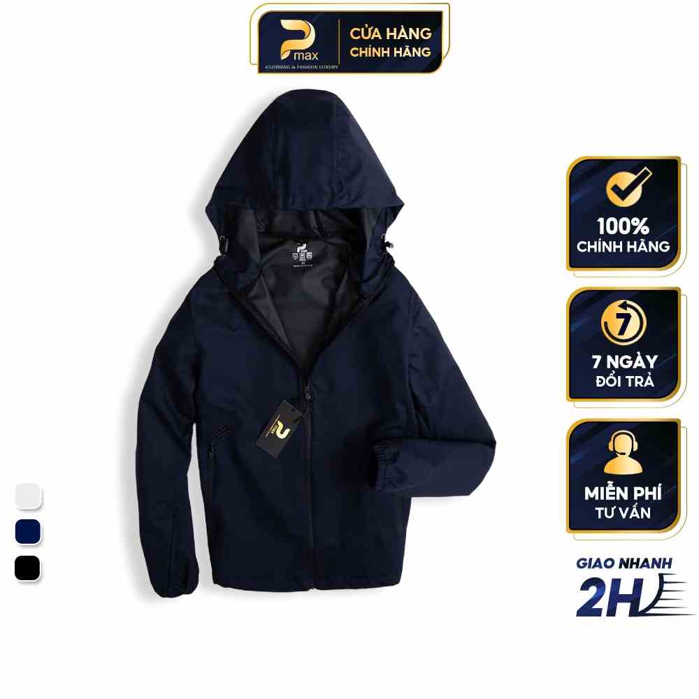 Áo gió chống nắng, bụi mịn nam nữ PMAX kiểu dáng unisex basic 1 lớp co dãn không thấm nước full hộp