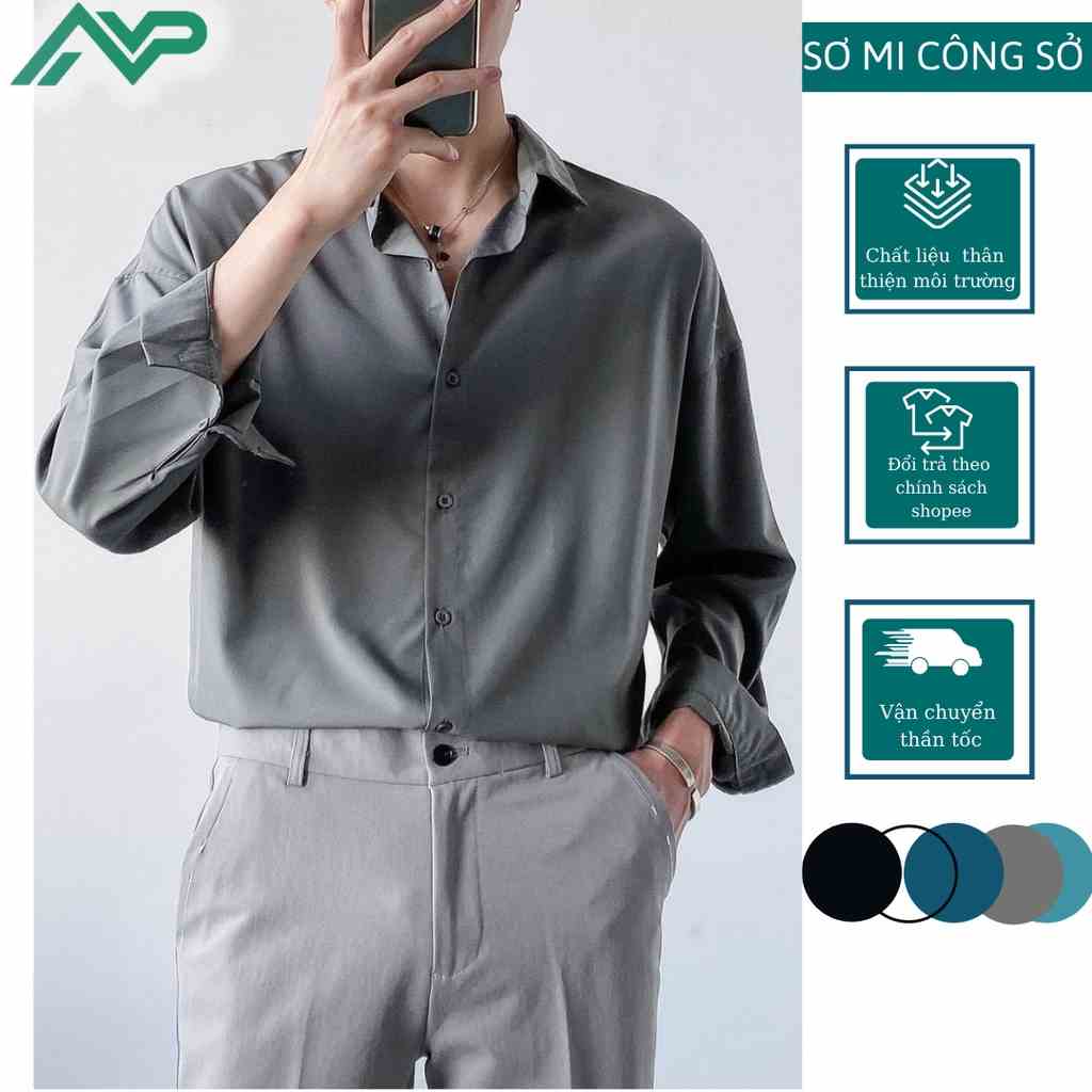 Áo sơ mi nam dài tay NPV cổ bẻ chất liệu cotton cao cấp giữ dáng chuẩn form ôm sát người