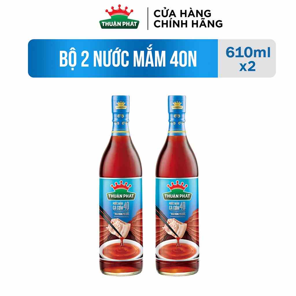 [Mã BMLTB200 giảm đến 100K đơn 499K] Bộ 2 nước mắm cá cơm Thuận Phát 40 610ml/chai - Từ nước cốt nhĩ cá cơm Phú Quốc