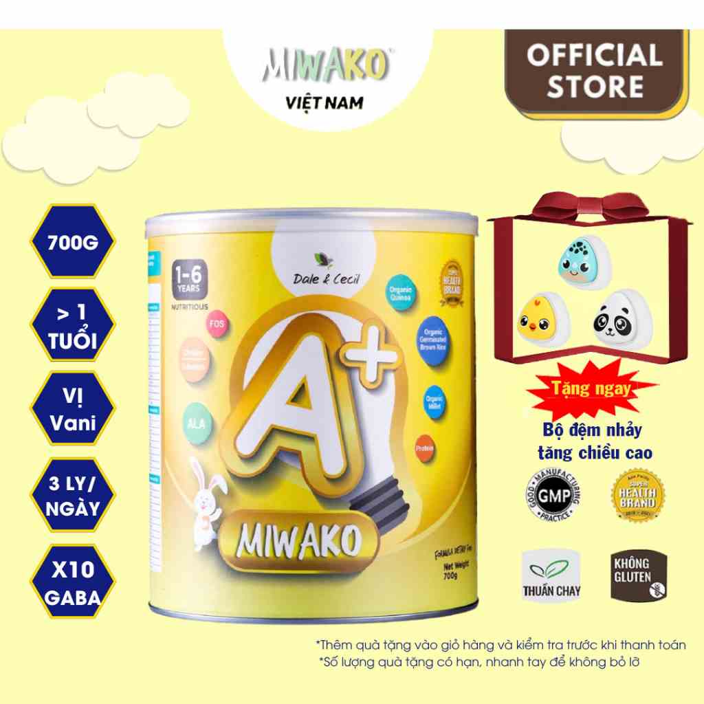 Sữa công thức hạt thực vật hữu cơ MIWAKO A+ 700g x 1 hộp - Miwako Việt Nam