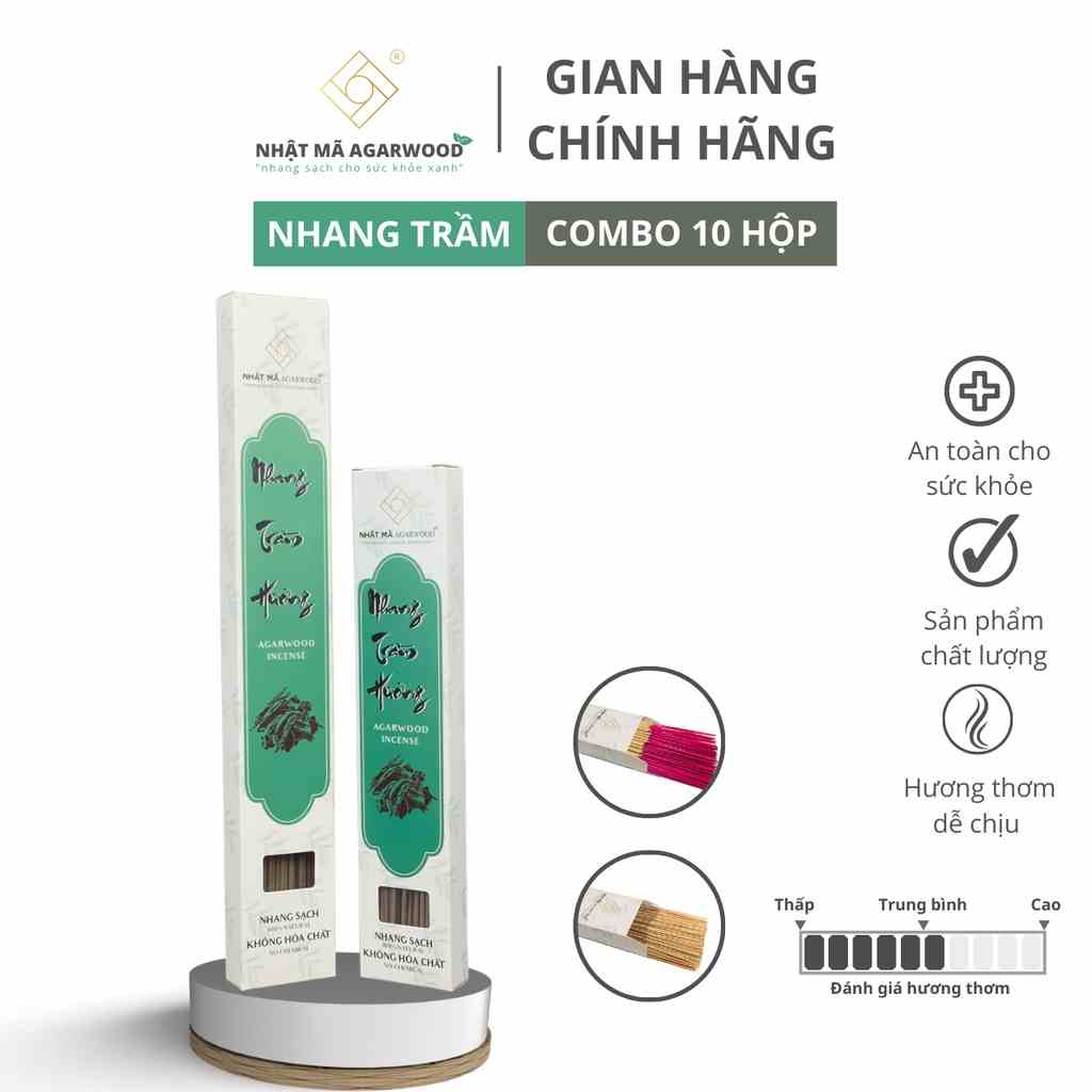 Combo 10 hộp nhang trầm hương - Loại 1 - Nhật Mã Agarwood