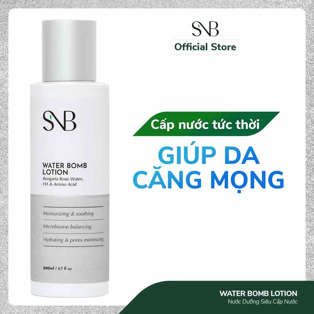 Nước dưỡng siêu cấp nước Water Bo.mb Lotion SNB 200ml cân bằng pH, làm dịu da - Da Căng Bóng Chỉ sau 1 tuần sử dụng