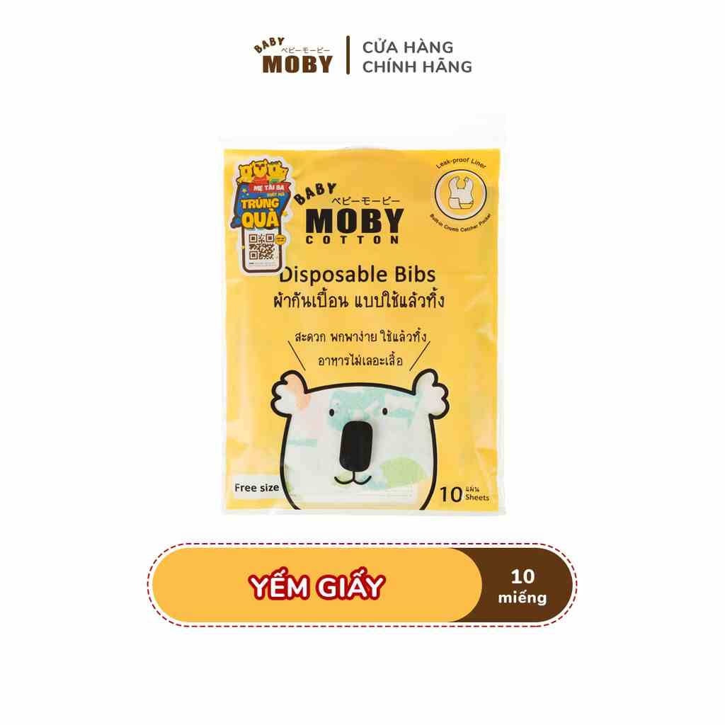 Yếm giấy chống thấm Baby Moby (10 chiếc/ gói)