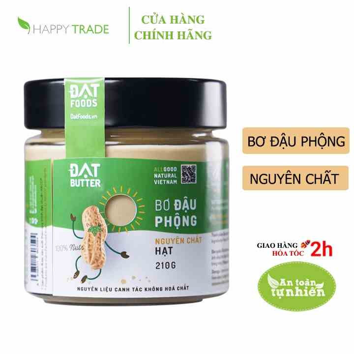 Bơ đậu phộng nguyên chất có hạt Đạt Butter (240g)