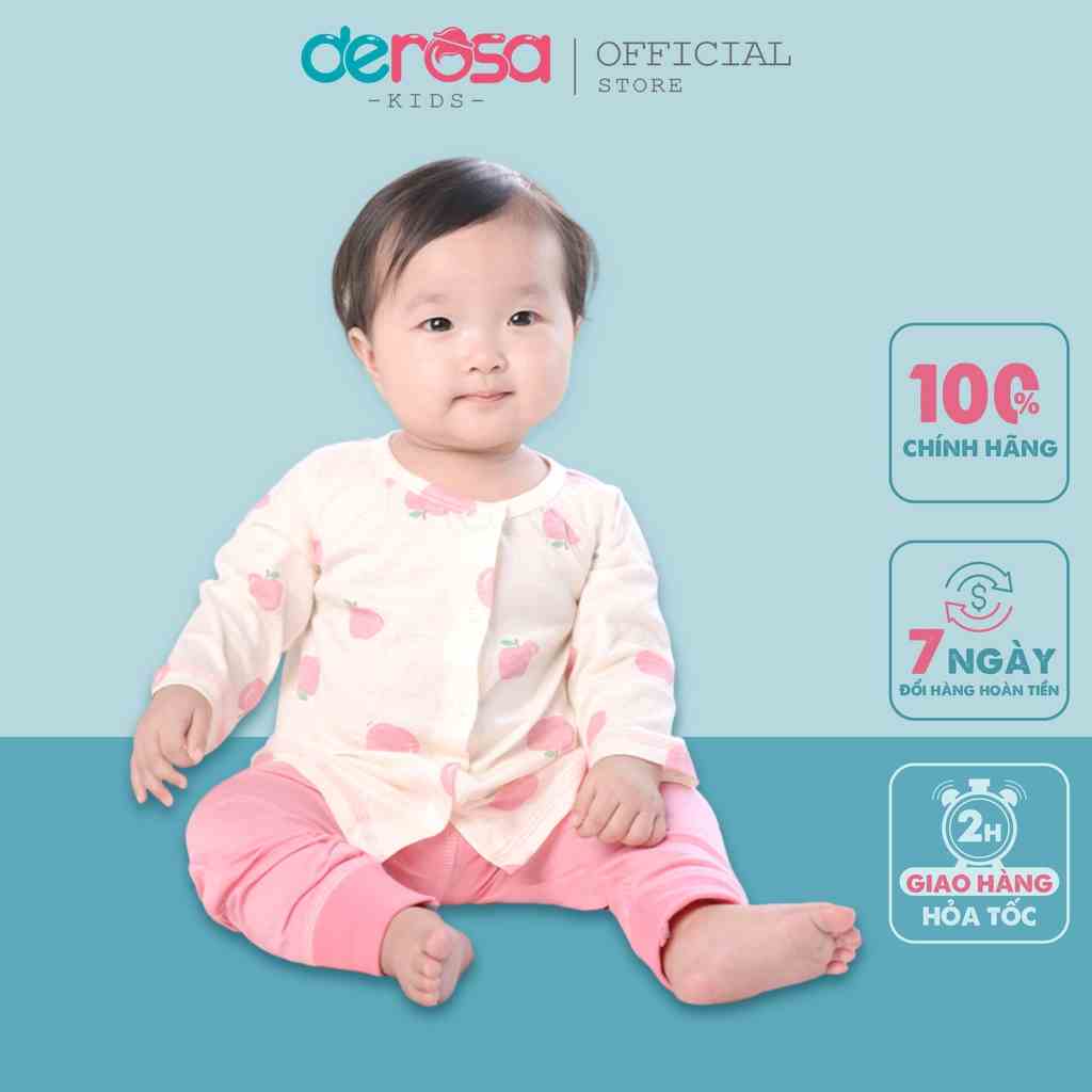 Bộ quần áo sơ sinh dài tay cho bé trai và bé gái DEROSA KISD chất liệu cotton 0 - 9 tháng TS 6870-667B