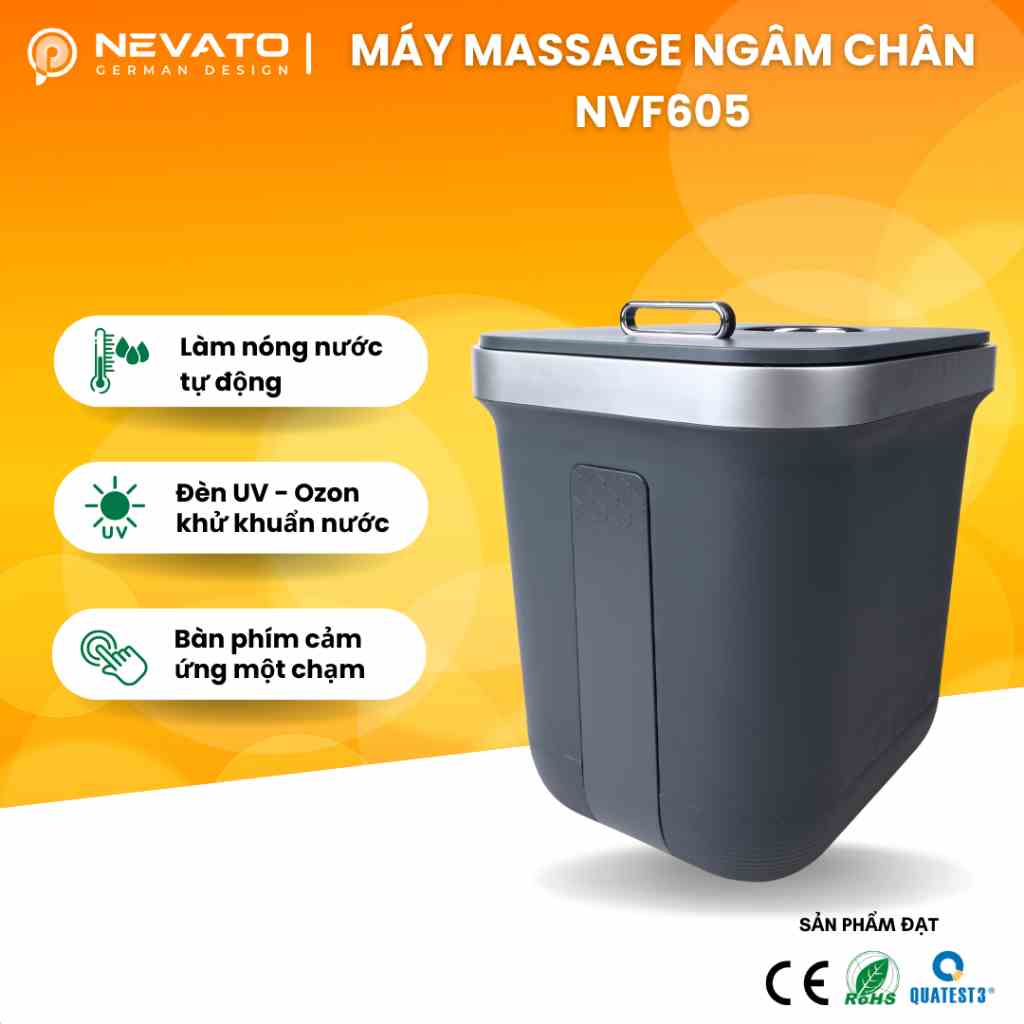 Máy Massage Ngâm Chân Thải Độc Bằng Thảo Dược Nevato NVF605 Quà Tặng Sinh Nhật