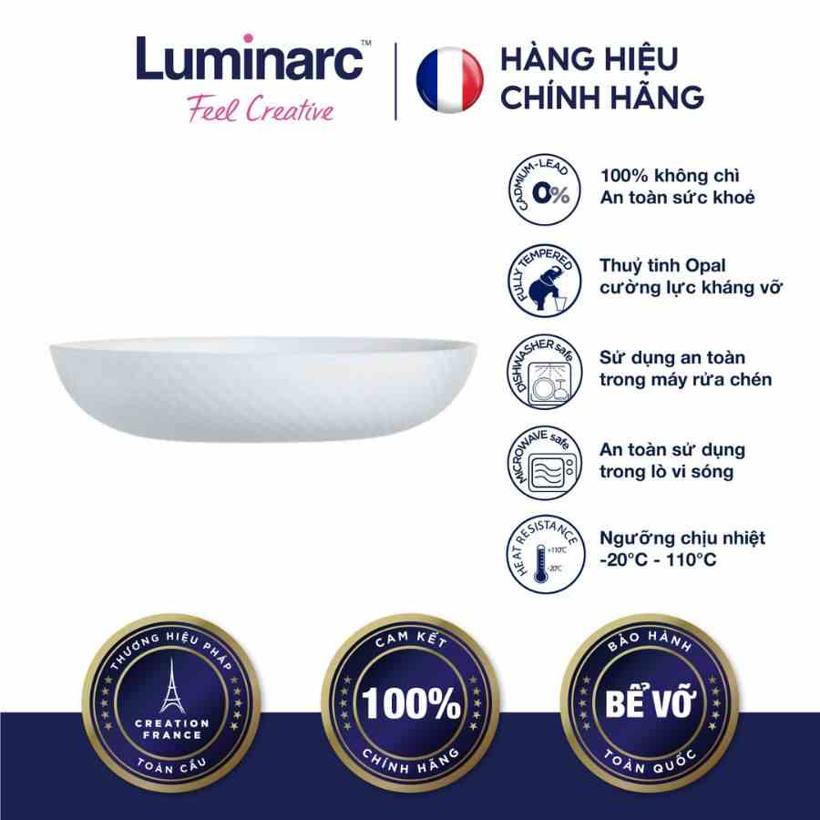 [Mã BMLTA35 giảm đến 35K đơn 99K] Bộ 6 Đĩa sâu Thuỷ Tinh Luminarc Diwali Precious 20cm- LUDIQ1664