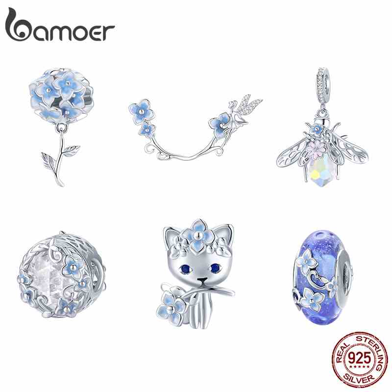 Hạt phụ kiện Bamoer Bsc390 bằng bạc 925 khảm đá zircon dòng khu vườn thần tiên làm vòng đeo tay DIY quà tặng đám cưới