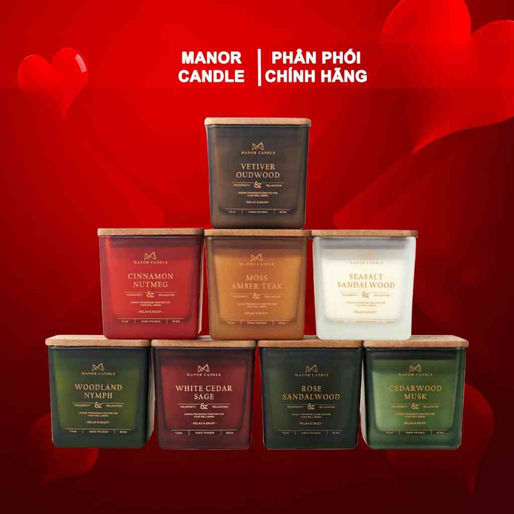 [8 mùi - 250g] Nến thơm MANOR CANDLE 1 bấc sáp cọ Hương Nước Hoa