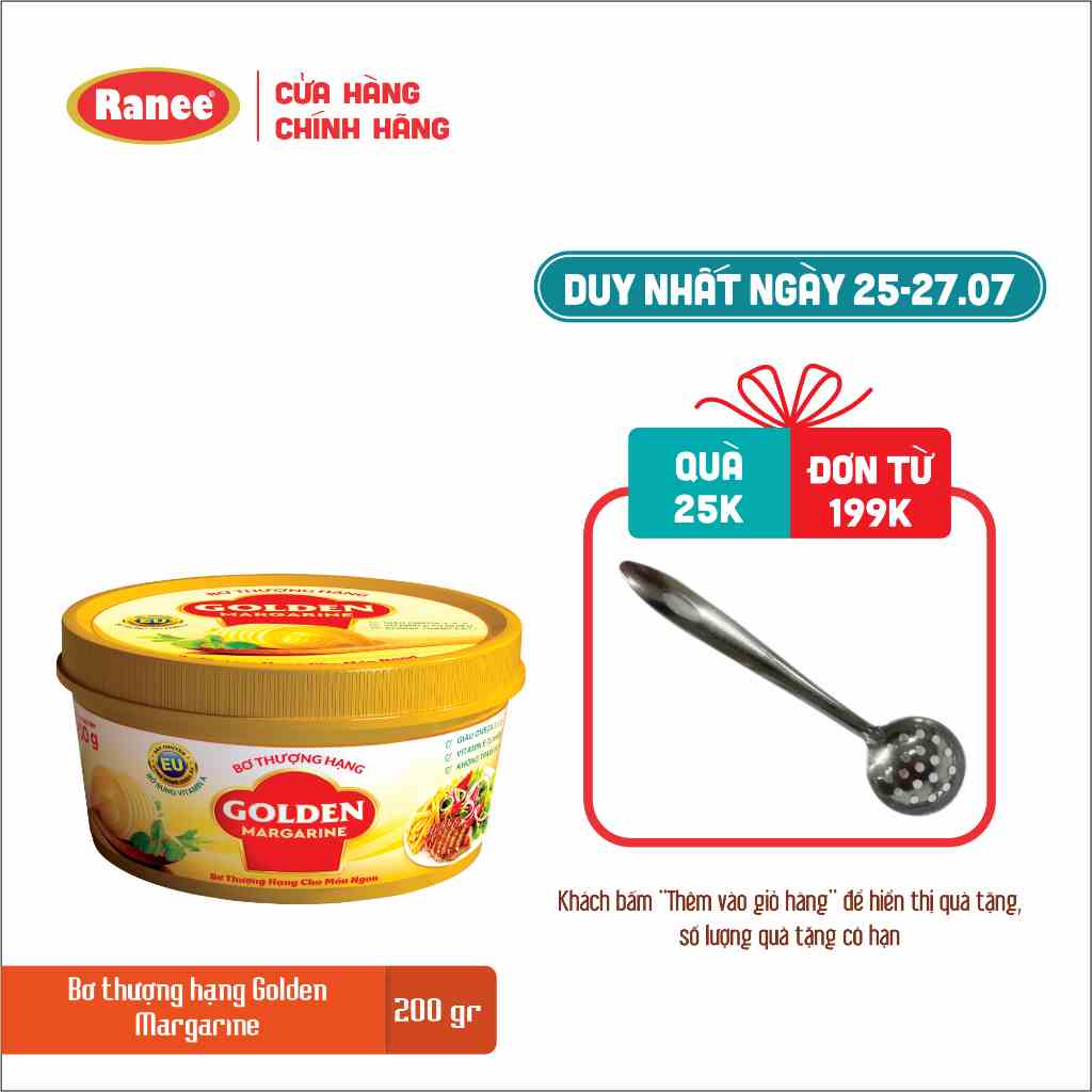 [Mã BMLTB200 giảm đến 100K đơn 499K] [Livestream 20h tối nay nhận Voucher 50%] Bơ Thượng Hạng Golden Margarine 200gr