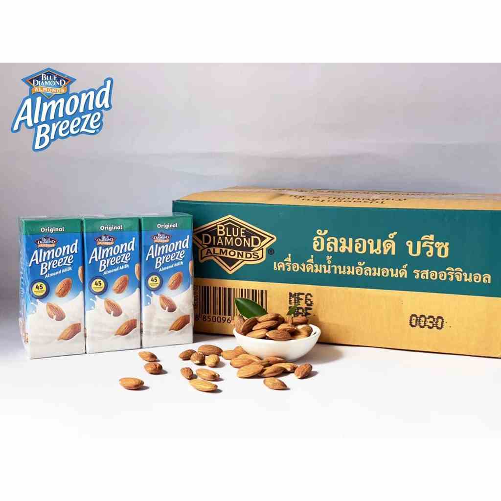 Thùng Sữa hạt hạnh nhân ALMOND BREEZE NGUYÊN CHẤT 180ml (24 hộp)