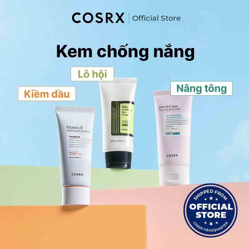 [COSRX OFFICIAL MALL] Kem chống nắng Cosrx 3 loại SPF50 - 50ml