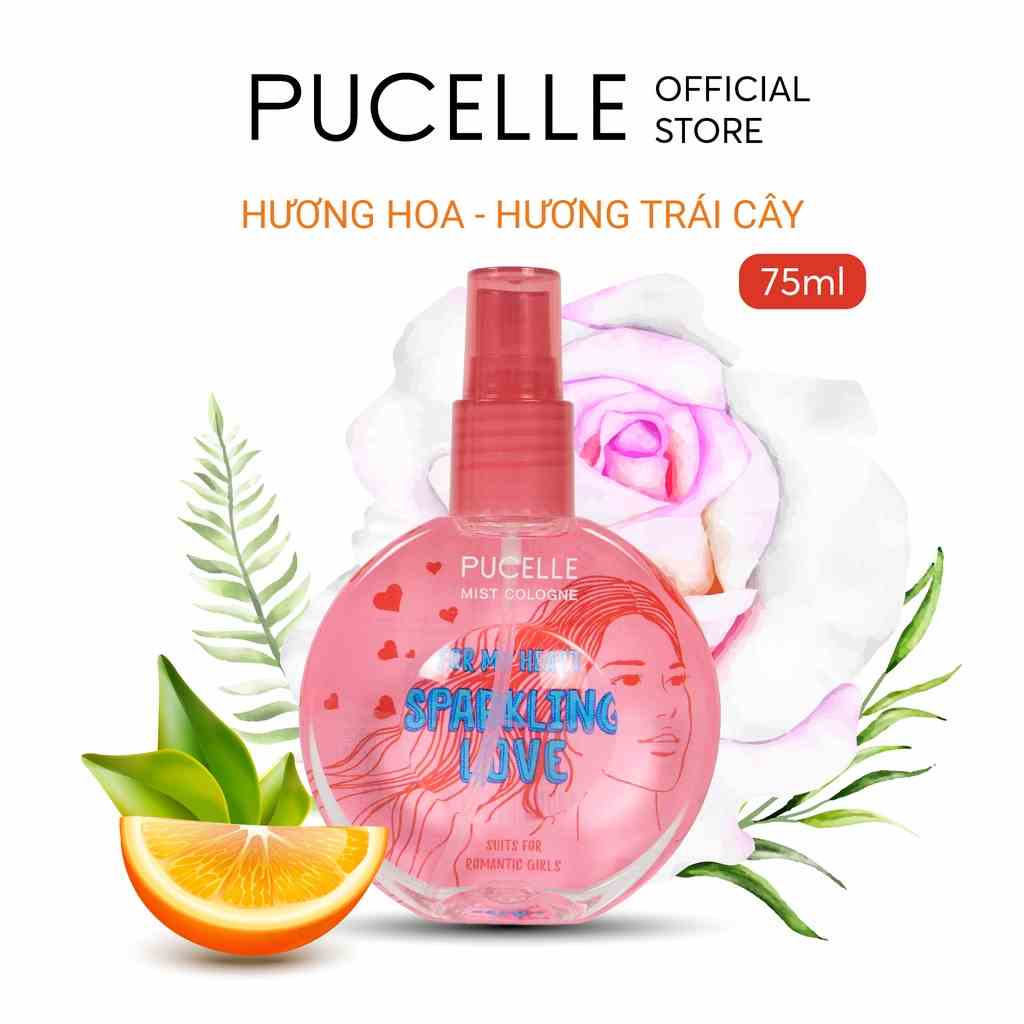 [Mã BMLTB200 giảm đến 100K đơn 499K] Nước Hoa PUCELLE Mist Cologne Sparkling Love For My Heart 75ml