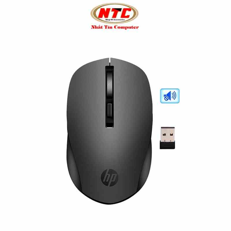 Chuột không dây wireless HP S1000 Plus silent click không âm thanh - con lăn hợp kim cực đẹp (Đen)