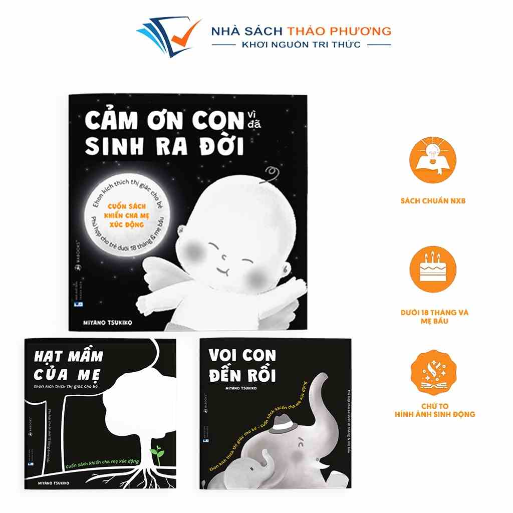 Sách Ehon kích thích thị giác cho bé - Cảm Ơn Con - Dành cho trẻ 0-18 tháng tuổi và mẹ bầu