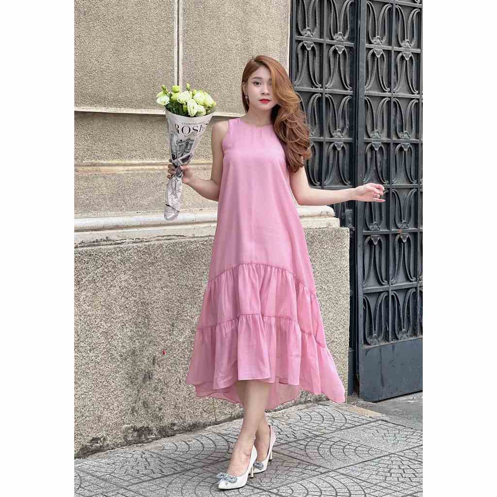 Đầm maxi yếm đuôi cá CHẤT XÔ XỐP(không phải Organza) Joven