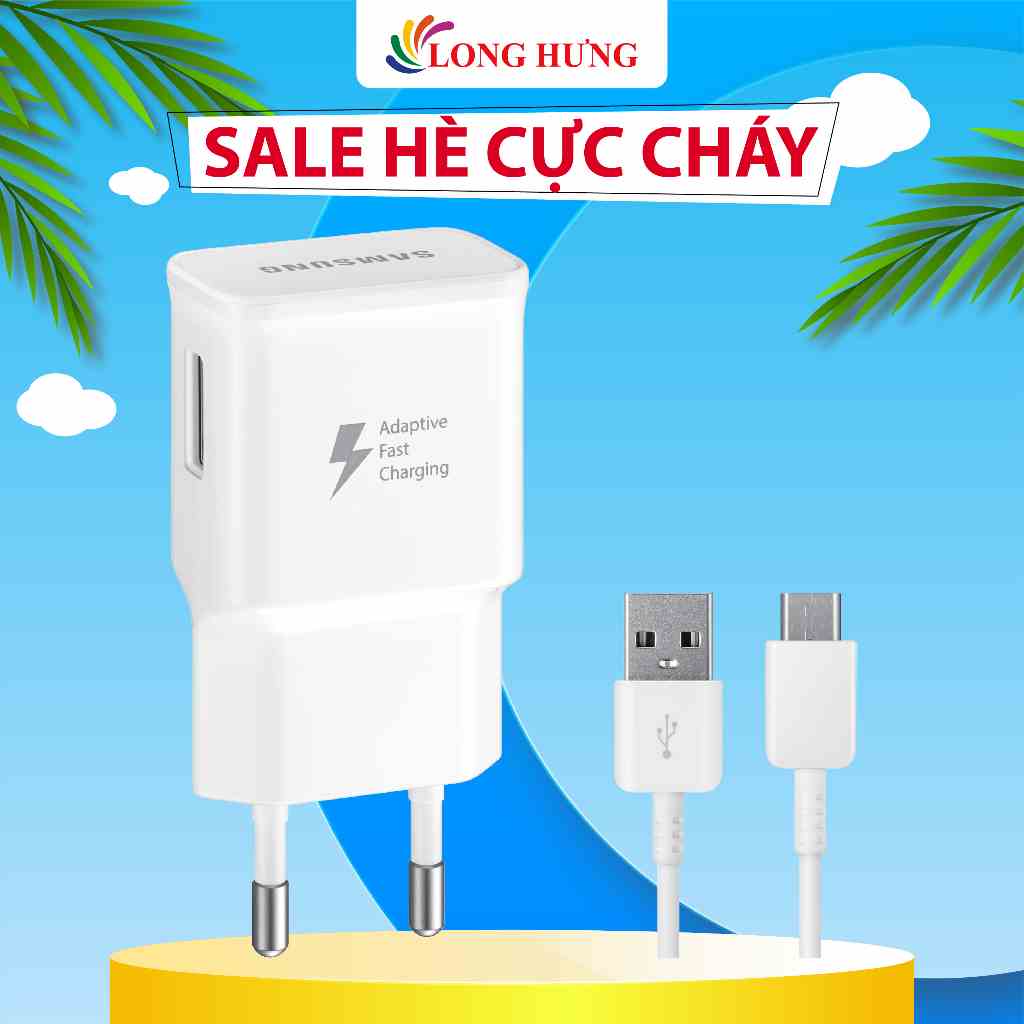 Combo cốc sạc Samsung Travel Adapter PD15W 1USB + Cáp USB Type-C 1.5m EP-TA20EWECGWW - Hàng chính hãng