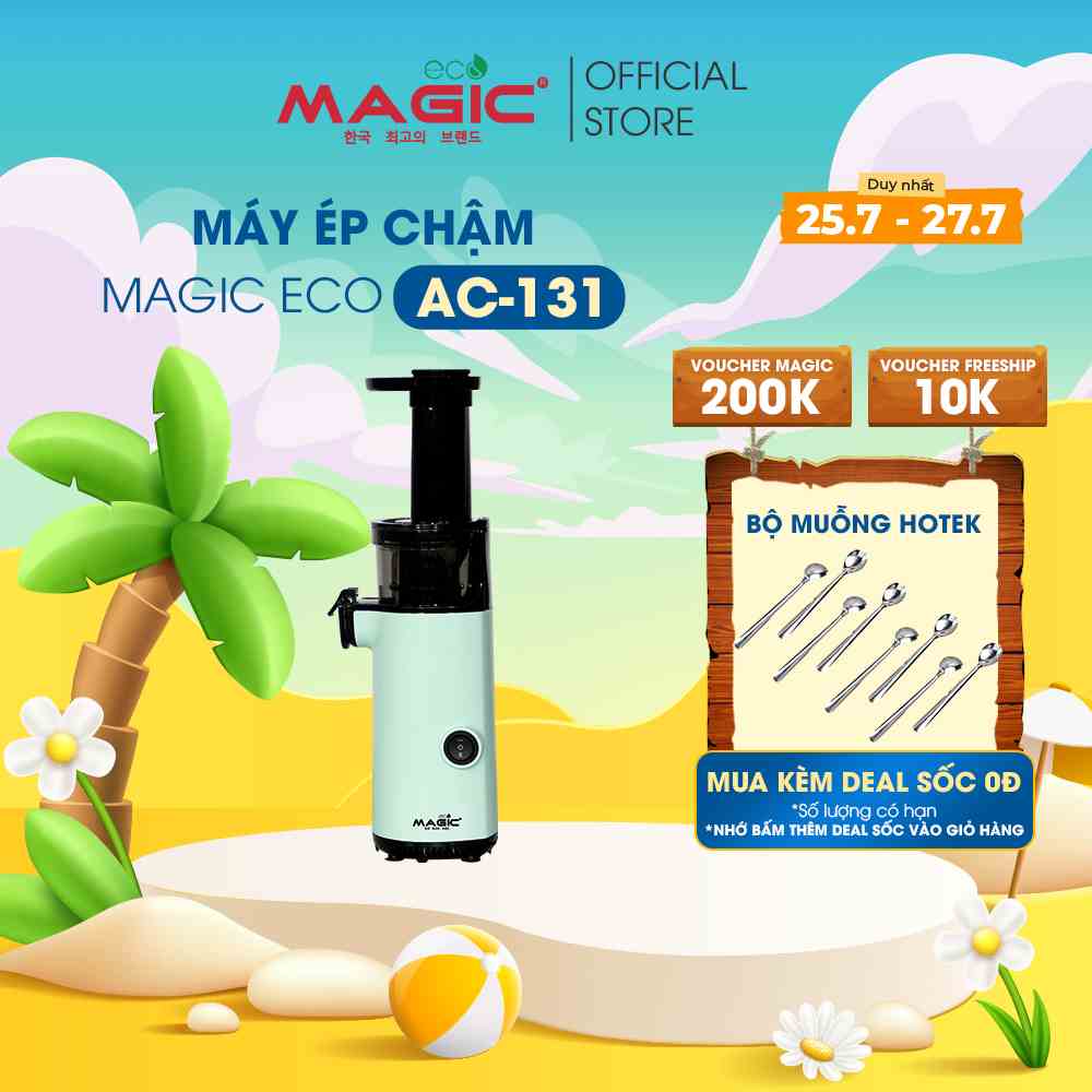 Máy ép chậm thế hệ mới Magic Eco AC131 MADE IN THAILAND,thiết kế nhỏ gọn lắp ráp nhanh,lưới lọc 2 tầng,BH chính hãng