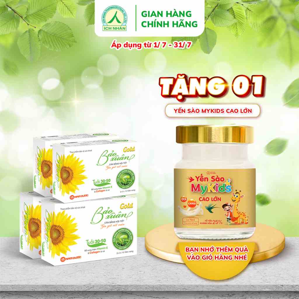 Viên uống nội tiết tố nữ Bảo Xuân Gold dành cho phụ nữ tuổi 3050 làm đẹp chống lão hóa