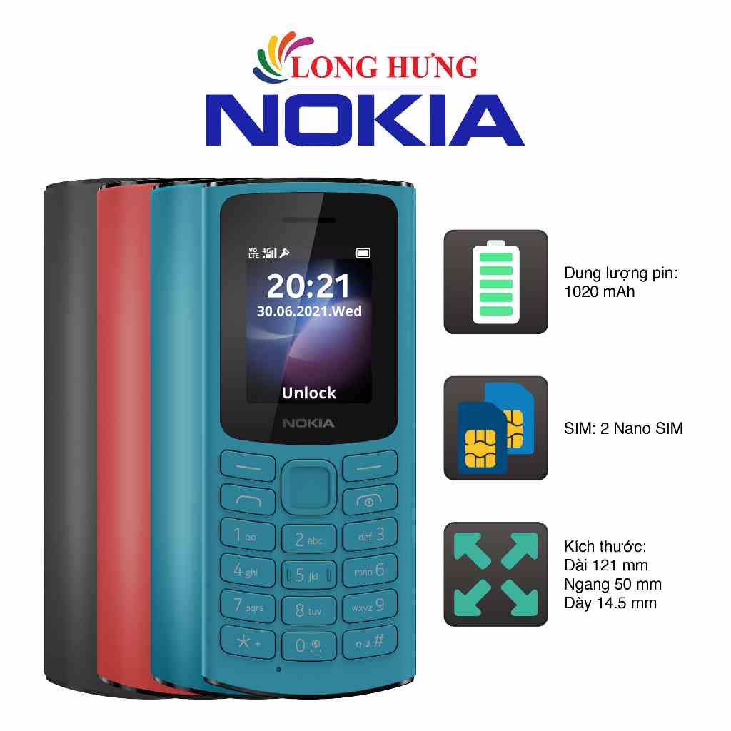 Điện thoại Nokia 105 4G - Hàng chính hãng