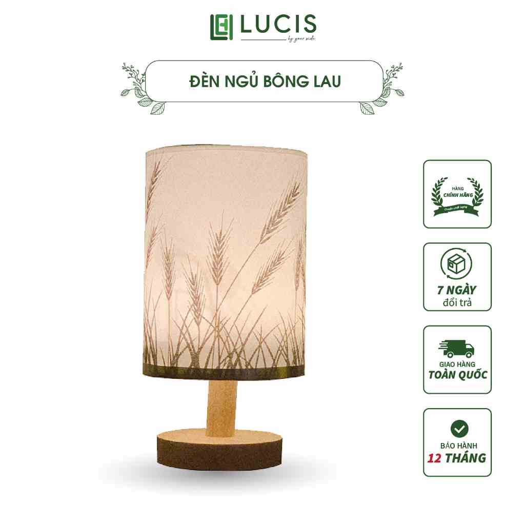 [Mã BMLTB200 giảm đến 100K đơn 499K] Đèn ngủ Led thân gỗ LUCIS điều khiển từ xa 8 cấp độ