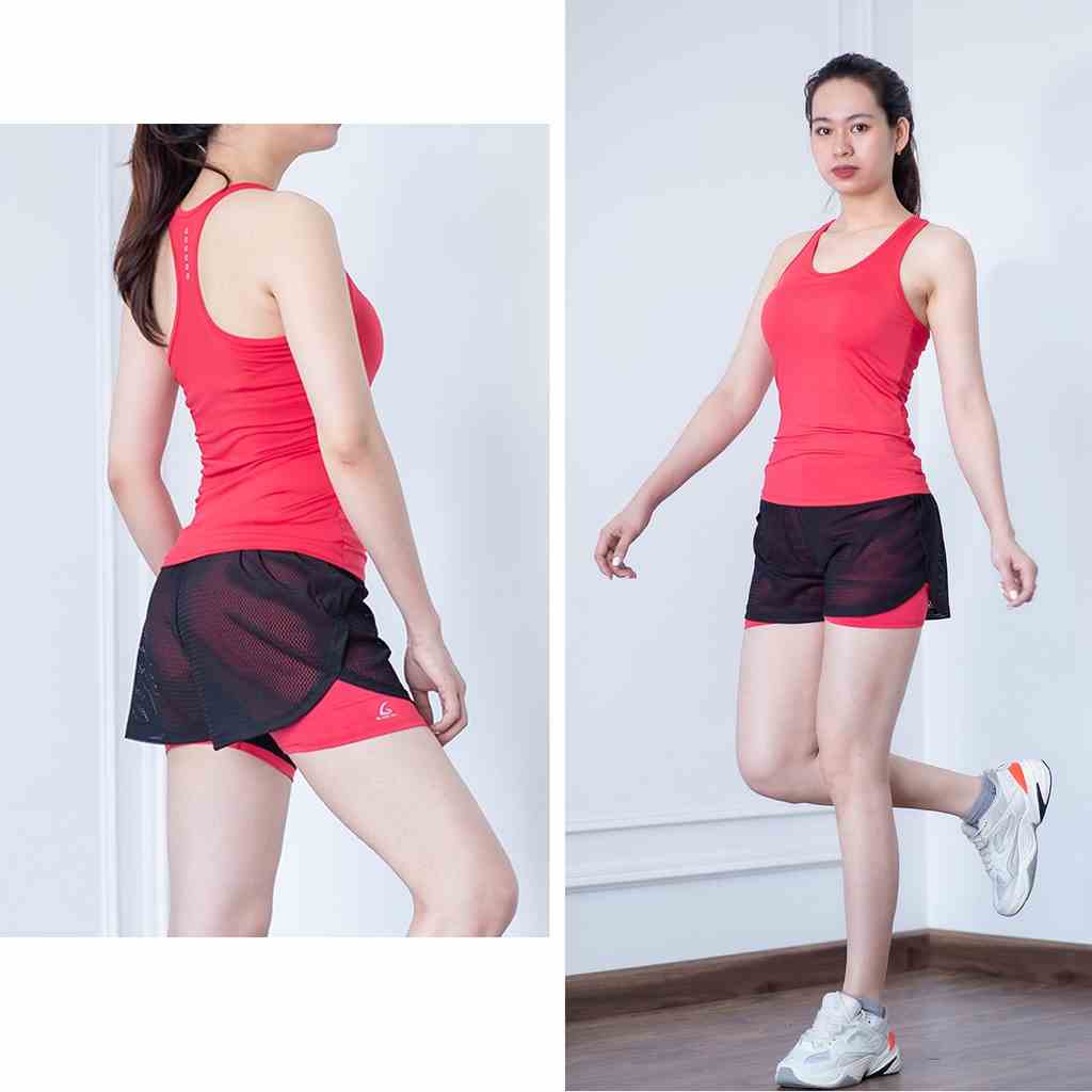 Bộ đồ thể thao Gladimax quần Boxer Lưới GBL04 & áo Ba Lỗ ABL01 mặc tập gym, chạy bộ, aerobics