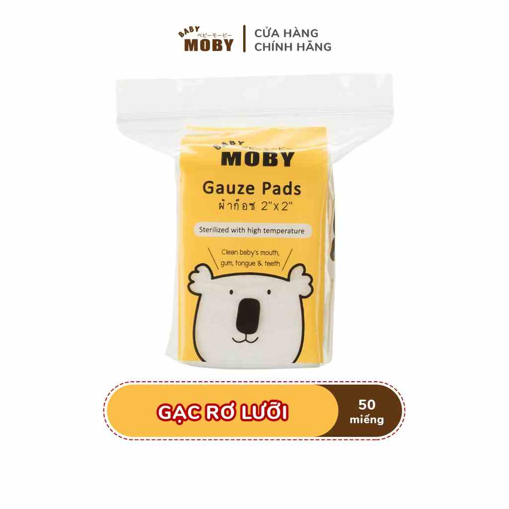 Gạc rơ lưỡi Moby Baby vệ sinh răng miệng cho bé (5x5cm)