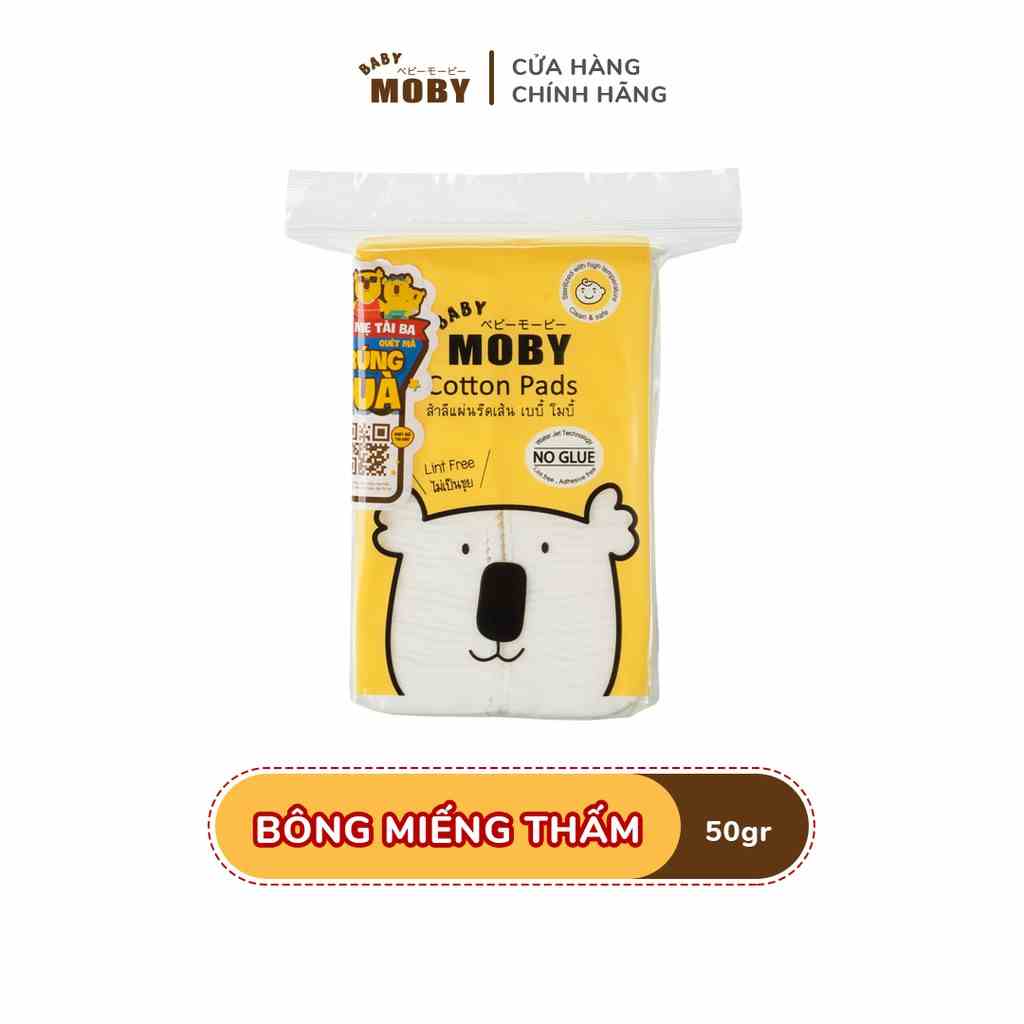 Bông Miếng Moby Baby Cỡ Nhỏ Vệ Sinh Làm Sạch Cho Bé (100 miếng/gói)