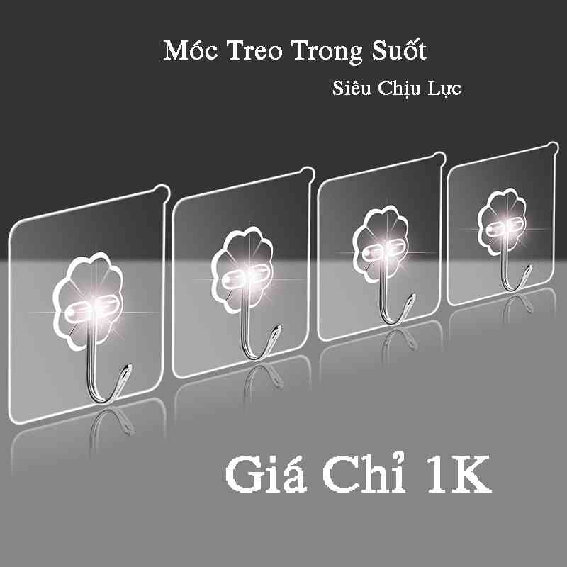 Móc treo dán tường trong suốt Jiashi siêu dính chịu lực tốt treo đồ chắc chắn 6x6 cm MTD01