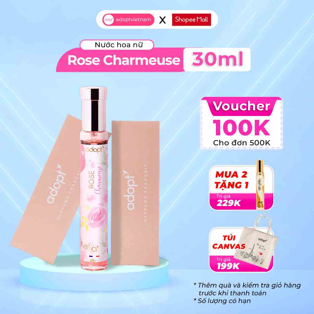 Nước hoa nữ Adopt ROSE CHARMUSE tinh dầu thơm chính hãng Pháp thơm lâu tinh tế thơ mộng (tùy chọn phân loại)