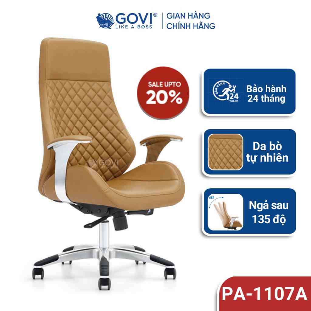 Ghế lãnh đạo GOVI Passo PA-1107A Da bò Italy nhập khẩu