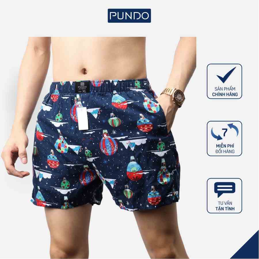 Quần đùi nam mặc nhà PUNDO short mặc ngủ chất cotton cao cấp mặc mát SNPD02