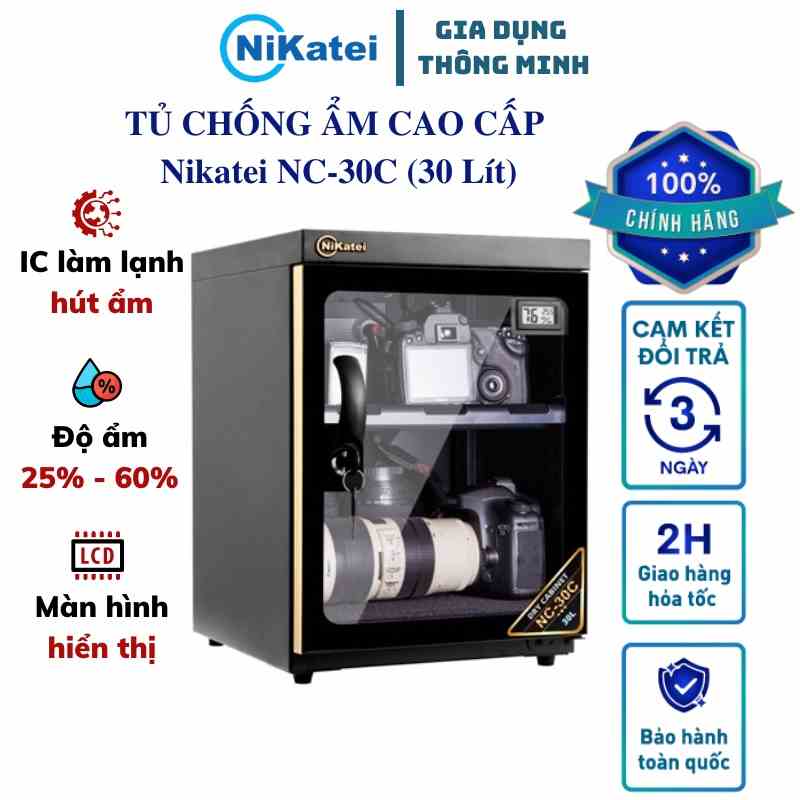 Tủ chống ẩm cao cấp Nikatei NC-30C dung tích 30L - Chống ẩm máy ảnh - Công nghệ Nhật Bản