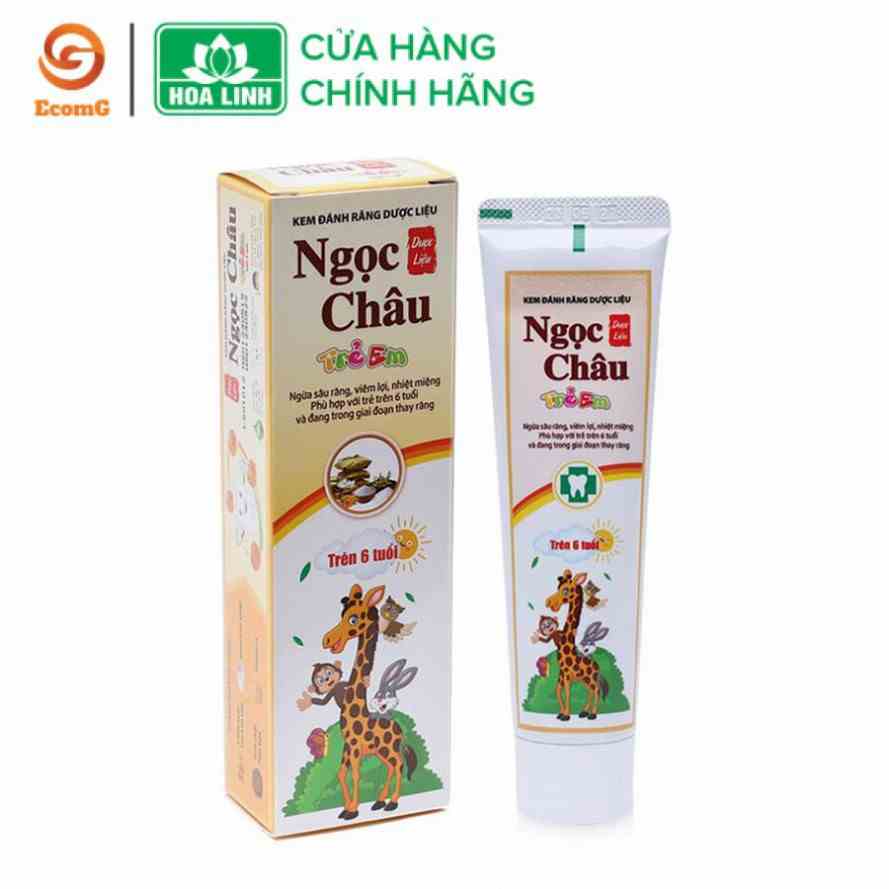 Kem đánh răng dược liệu Ngọc Châu dành cho trẻ từ 6 tuổi - Bảo vệ răng nướu, trắng sáng tự nhiên tuýp 70gr - NC2 01