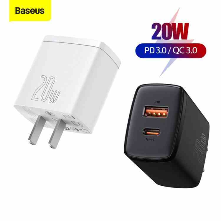 Cốc Sạc Nhanh Baseus QC 3.0 Cổng USB Type C Kép 20W PD 3.0 Cho iPhone 13