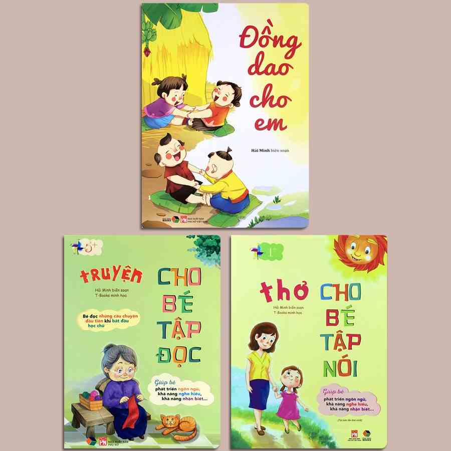 Sách - Thơ Cho Bé Tập Nói + Truyện Cho Bé Tập Đọc + Đồng Dao Cho Em - Bộ 3 quyển( lẻ,tùy chọn)Tặng Kèm Truyện Song Ngữ