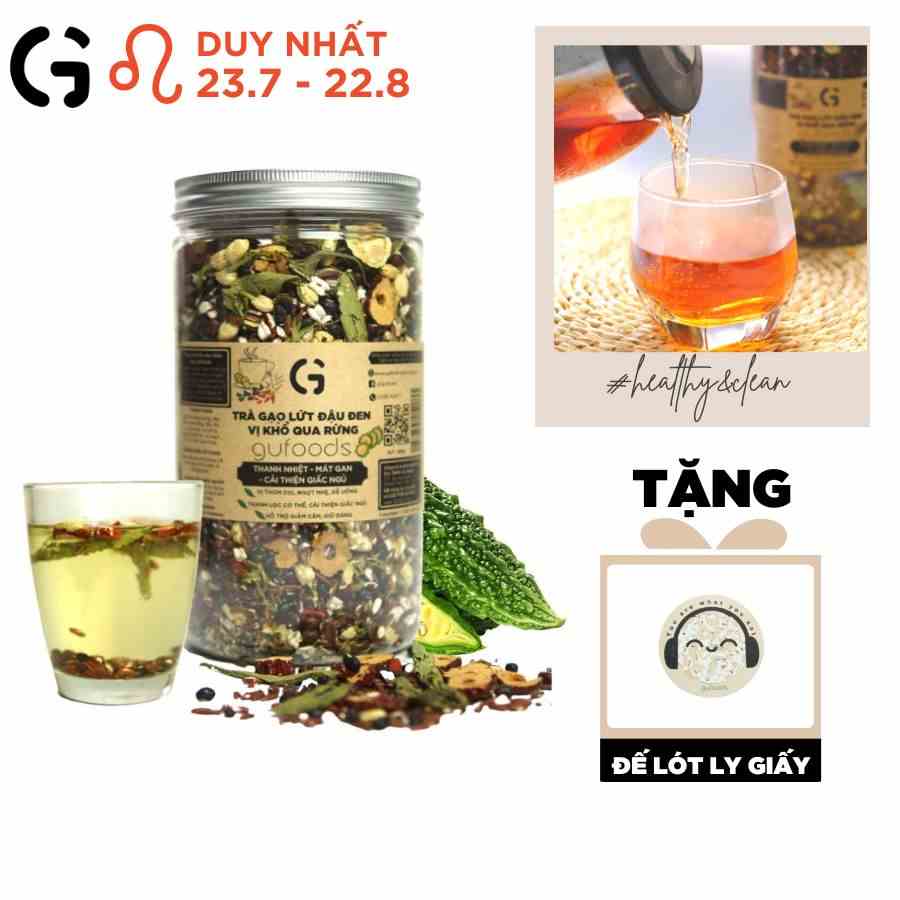 Trà gạo lứt đậu đen GUfoods - Thanh nhiệt, Mát gan, Cải thiện giấc ngủ (10g/200g/500g)