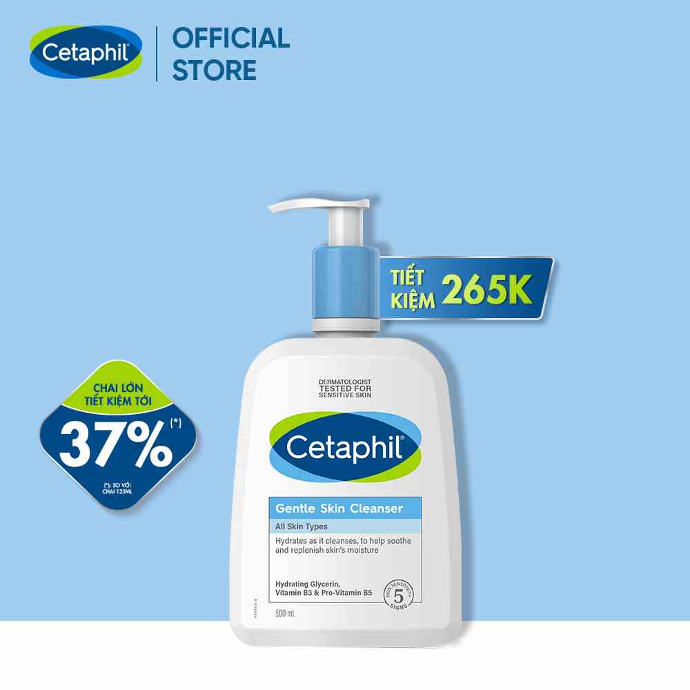 Sữa rửa mặt dịu lành cho da nhạy cảm CETAPHIL GENTLE SKIN CLEANSER 500ML