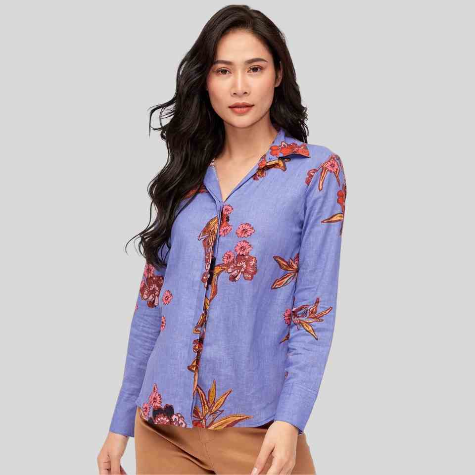 [Mã BMLTA35 giảm đến 35K đơn 99K] Áo Nữ Linen tím F2 Fashion & Freedom