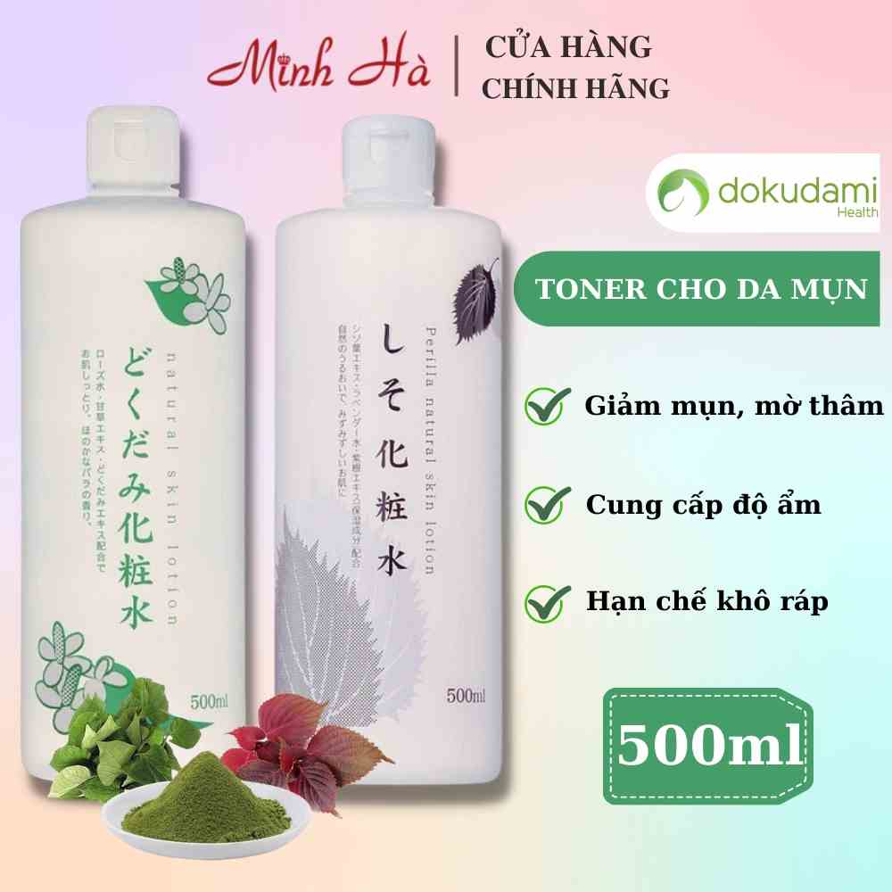 Nước hoa hồng diếp cá Chinoshio Natural Skin Lotion Nhật 500ml dành cho da dầu mụn