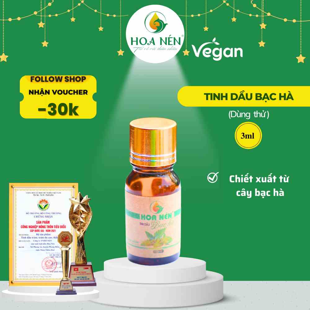 [Mã BMLTA35 giảm đến 35K đơn 99K] Tinh dầu Bạc Hà 3ml - Hoa Nén - Thư giãn, Tập trung