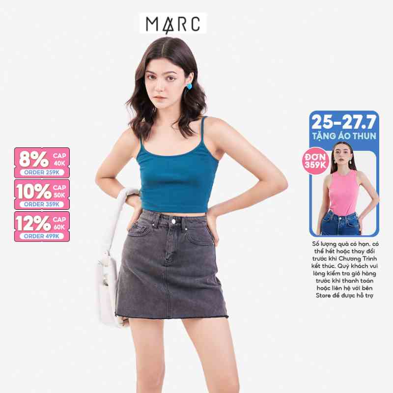 Áo thun nữ MARC FASHION thun gân 2 dây crop mềm mịn co giãn có dây điều chỉnh CBVH110221