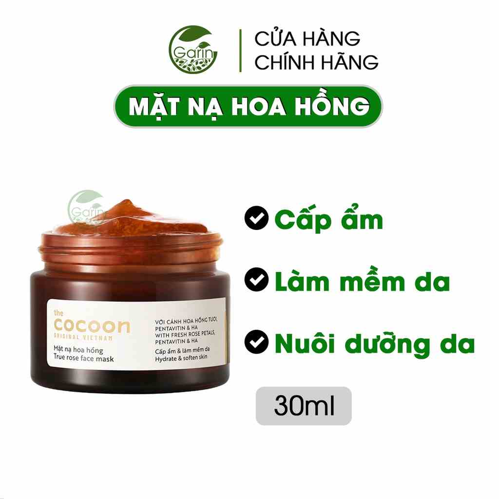 [Mã BMLTB35 giảm đến 35K đơn 99K] Mặt nạ hoa hồng Cocoon Garin 30ml cấp ẩm và làm mềm da