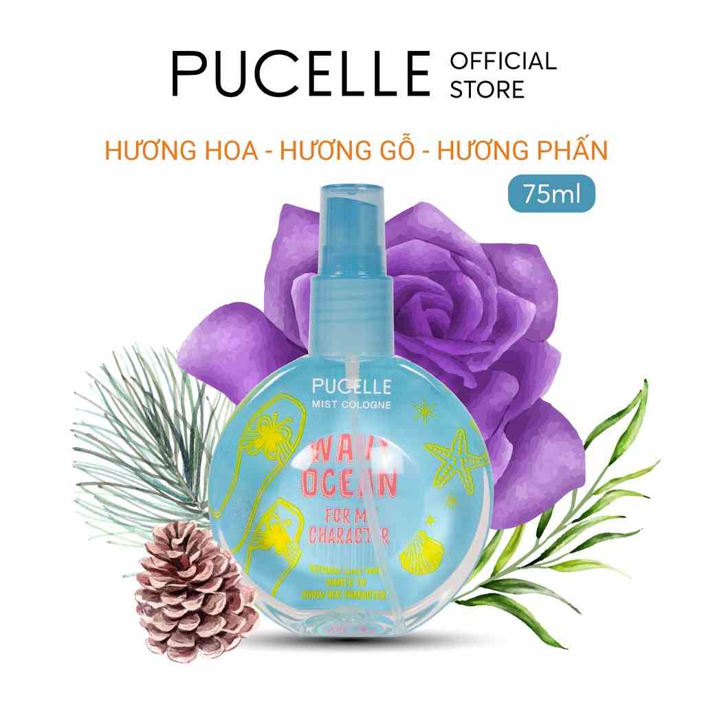 [Mã BMLTB200 giảm đến 100K đơn 499K] Nước Hoa PUCELLE Mist Cologne Wavy Ocean For My Character 75ml