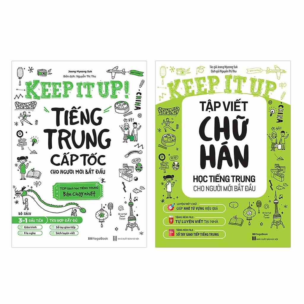 Sách Combo Keep it up – Học tiếng Trung cấp tốc và Tập viết chữ Hán cho người mới bắt đầu