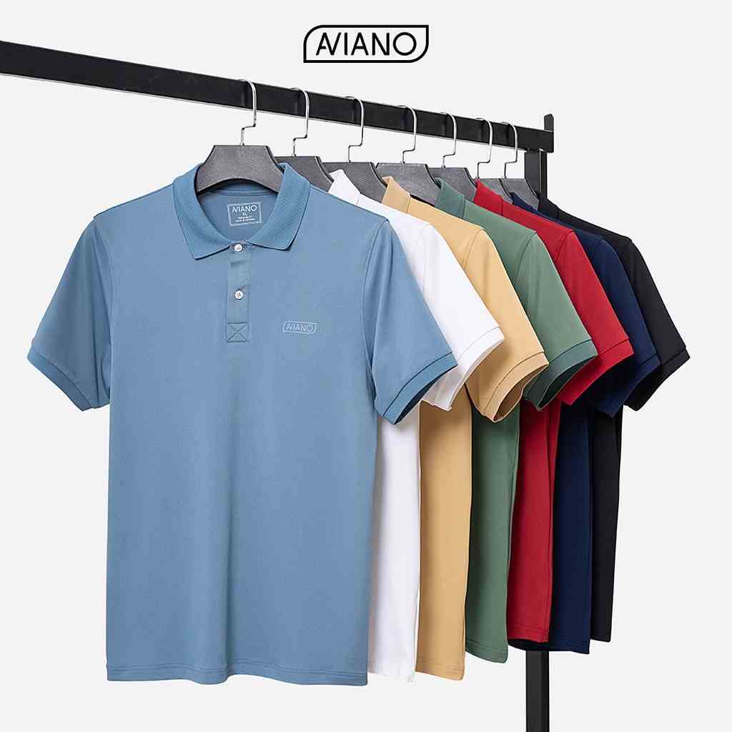 Áo Polo AVIANO Trơn Basic Chất Liệu Poly Thấm Hút Mồ Hôi, Áo Thun Nam Có Cổ 7 Màu Thanh Lịch