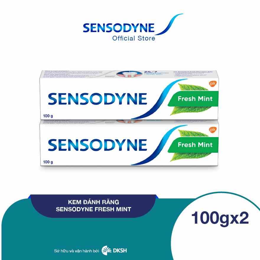 Bộ 2 Kem đánh răng Sensodyne Freshmint 100g/tuýp