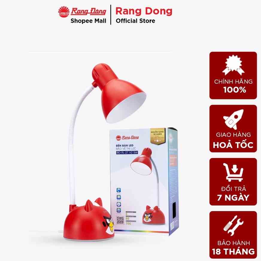 Đèn bàn Led bảo vệ thị lực Rạng Đông - Bảo hành chính hãng 18 tháng - Model: RD-RL-27.V2