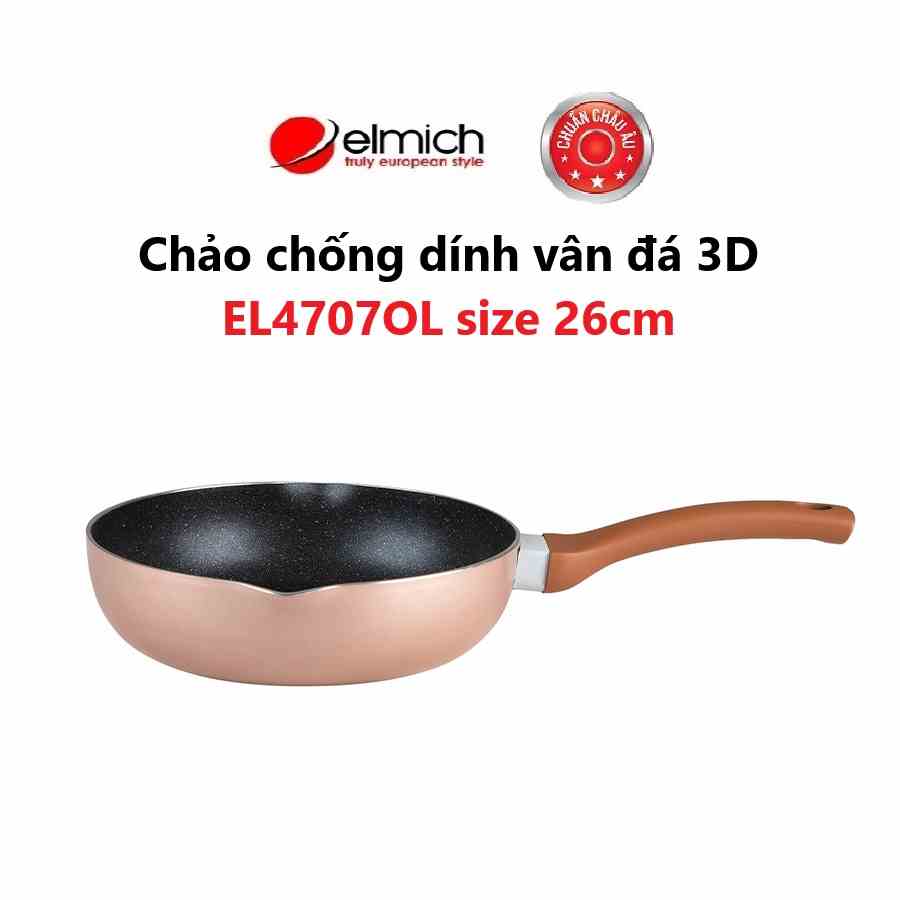 Chảo chống dính vân đá 3D EL4707OL size 26cm